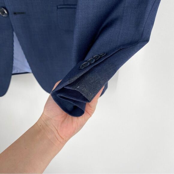 Tommy Hilfiger Men’s Blue Worsted Wool Suit Blazer Sports Jacket size 36R - Picture 2 of 4